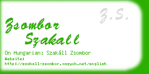 zsombor szakall business card