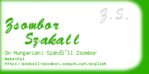 zsombor szakall business card